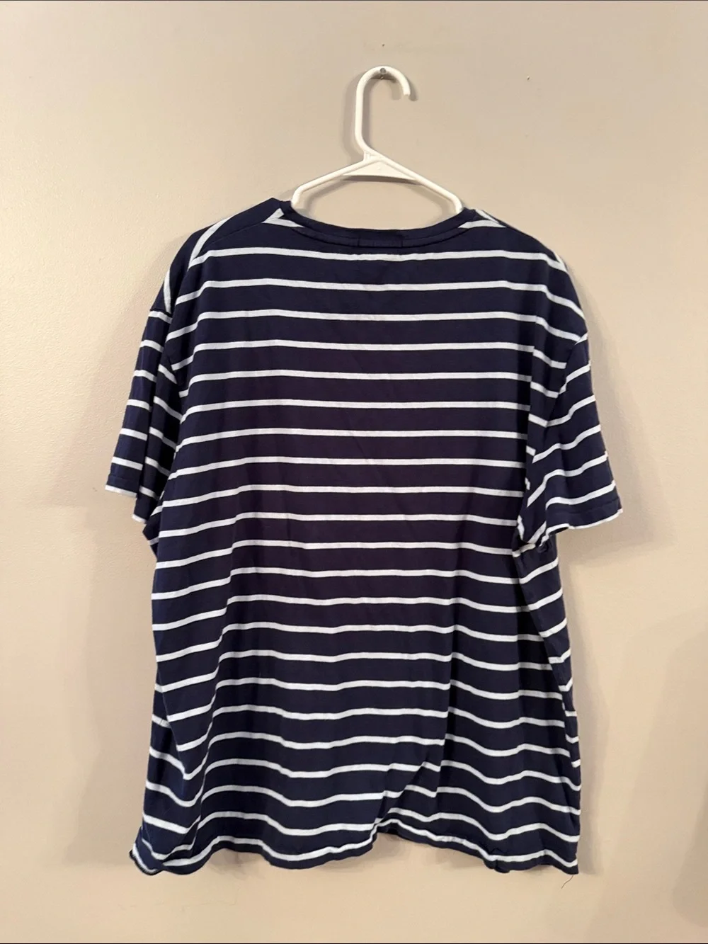 Polo by Ralph Lauren Navy Horizontal Stripe Crewneck Tee - XL - very soft